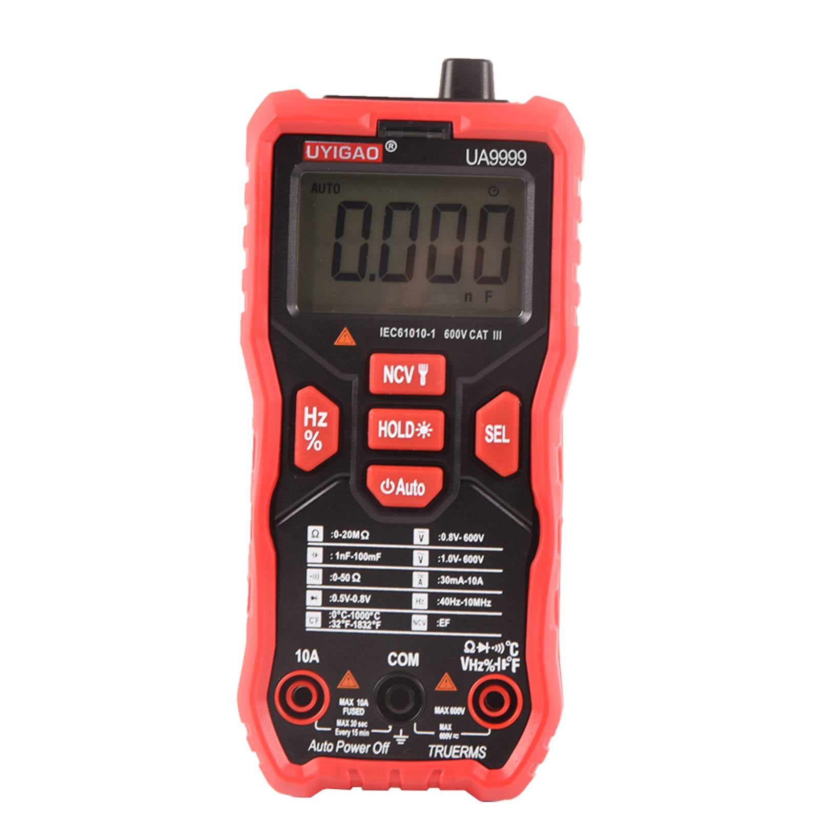 DAWOT Digital Clamp Meter TRMS 6000 Counts, Clamp Multimeter AC/DC Voltage Clamp Meter AC/DC Current Meter Auto-ranging Measures Resistance, Capacitance, Temperature, Diodes, Continuity