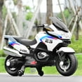 thumbnail image 3 of Costway 12V Kids Ride On Motorcycle Electric Motor Bike w/ Training Wheels & Light White, 3 of 10