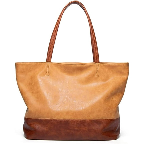 CoCopeaunts Tote Bag for Women Retro Shoulder Purse Leather Top Handle Bag Large Capacity Work Handbag