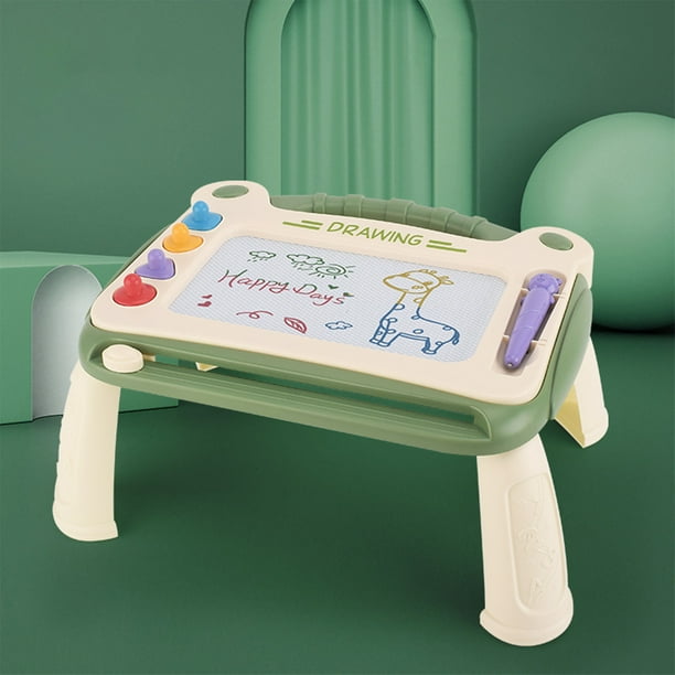 Pizarra magnética para niños | Tablero de dibujo borrable para garabatos para niños de 1 a 6 años | Pizarra de grafiti portátil de 4 colores con bolígrafo y patas | Juguete educativo para niño