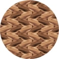 thumbnail image 1 of Ahgly Company Indoor Square Patterned Saddle Brown Area Rugs, 3' Square, 1 of 6