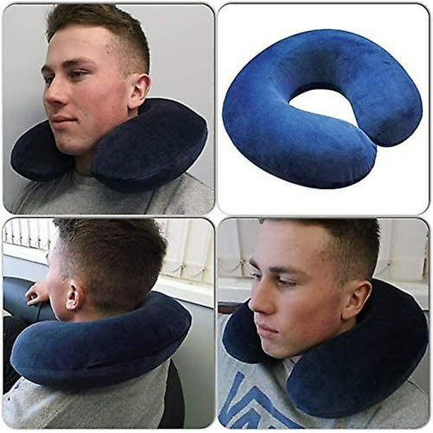 Almohadas de viaje inflables cojin de viaje plegable almohada cervical soporte para el cuello almohada de viaje cojin inflable para el cuello