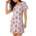 thumbnail image 2 of Kdxio Chemise de Nuit pour Femmes à Imprimé Fraise, Manches Courtes, Décontractée, Ample et Confortable, 2 of 6