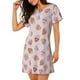 thumbnail image 2 of Fotbe Strawberry Cake Bata de Dormir para Mujer con Estampado, Camisón de Algodón de Manga Corta, Ropa de Dormir Casual, 2 of 6
