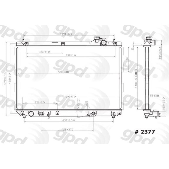 Global 2377C Radiator Fits select: 2001-2003 TOYOTA HIGHLANDER