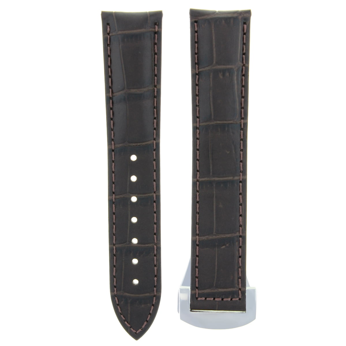 20mm Leather Strap Band Clasp for Omega Seamaster Planet Ocean Watch Dark Brown, Men's, Size: One Size