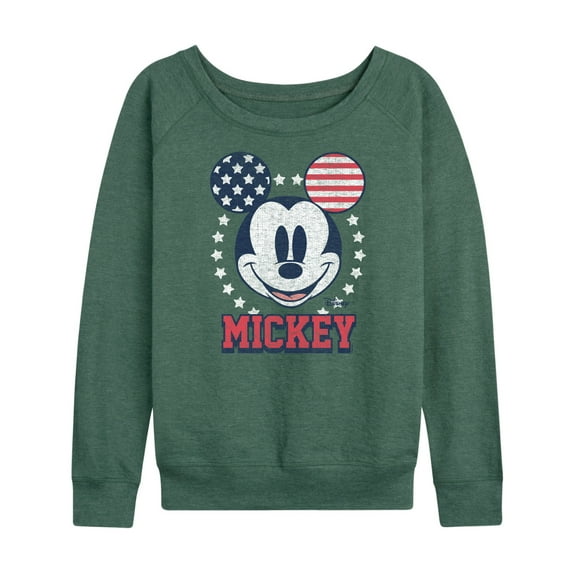 Disney - Americana - Mickey Usa Ears - Women's Lightweight French Terry Long Sleeve Shirt