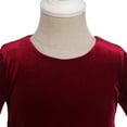 thumbnail image 5 of IBTOM CASTLE Toddler Baby Girls Long Sleeve Velvet Dress Fall Winter Princess Christmas Birthday Party Bowknot Tulle Tutu Dress 4-5 Years Wine Red, 5 of 8