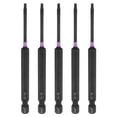 thumbnail image 1 of Uxcell 5pcs T8 Torx Impact Screwdriver Bit 1/4" Hex Shank 4" Long Magnetic No Hole, 1 of 7