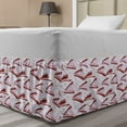 thumbnail image 1 of Abstract Bed Skirt, Hand Drawn Dots with Brushstroke Patterns Modern Colorful Motifs, Elastic Bedskirt Dust Ruffle Wrap Around for Bedding Decor, 4 Sizes, Violet Pale Rust and White, by Ambesonne, 1 of 2