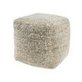 thumbnail image 2 of Ox Bay Shiela Square Ivory/Natural Distressed Indoor Pouf Ottoman, 18"H x 18"W, 2 of 7
