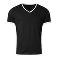 thumbnail image 4 of JAKANYQ Male T-Shirts Short Sleeved V Neck Solid Color Stitching Pocket T Shirt Top Classic Lightweight, 4 of 5