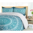 thumbnail image 5 of Ambesonne Ethnic Duvet Cover Sets, Starry Flowers, 2-King, Dark Turquoise, 5 of 6