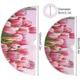 thumbnail image 3 of FMSHPON Mother's Day Beautiful Spring Pink Tulips Flower Leaves Xmas Christmas Tree Skirt Stand Mat for Holiday Party Decoration Indoor Outdoor 36 inches, 3 of 6