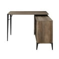 thumbnail image 4 of GZXS 48" L-Shaped Home Office Desk with Storage Cabinet, Barn Doors and Shelves, Rustic Oak & Black, 4 of 8