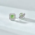 thumbnail image 4 of 14K Gold Natural Jade Square and Round Stud Earrings, Real Jade Earrings, Elegant Jade Jewelry Gift for Her Sophistication, 4 of 6