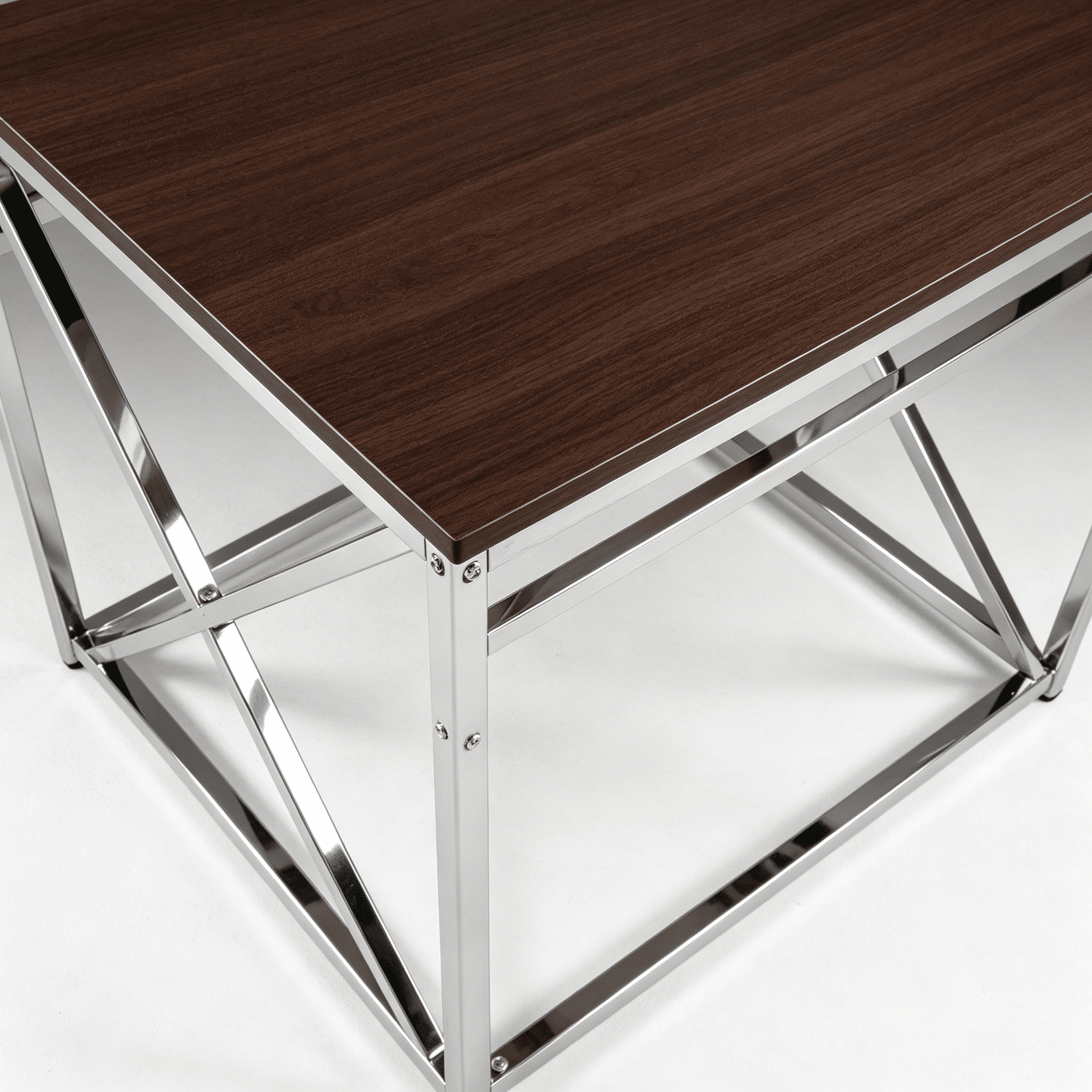 Astoutdoor Madison Office Workspace Desk MDF/Chrome in Brown
