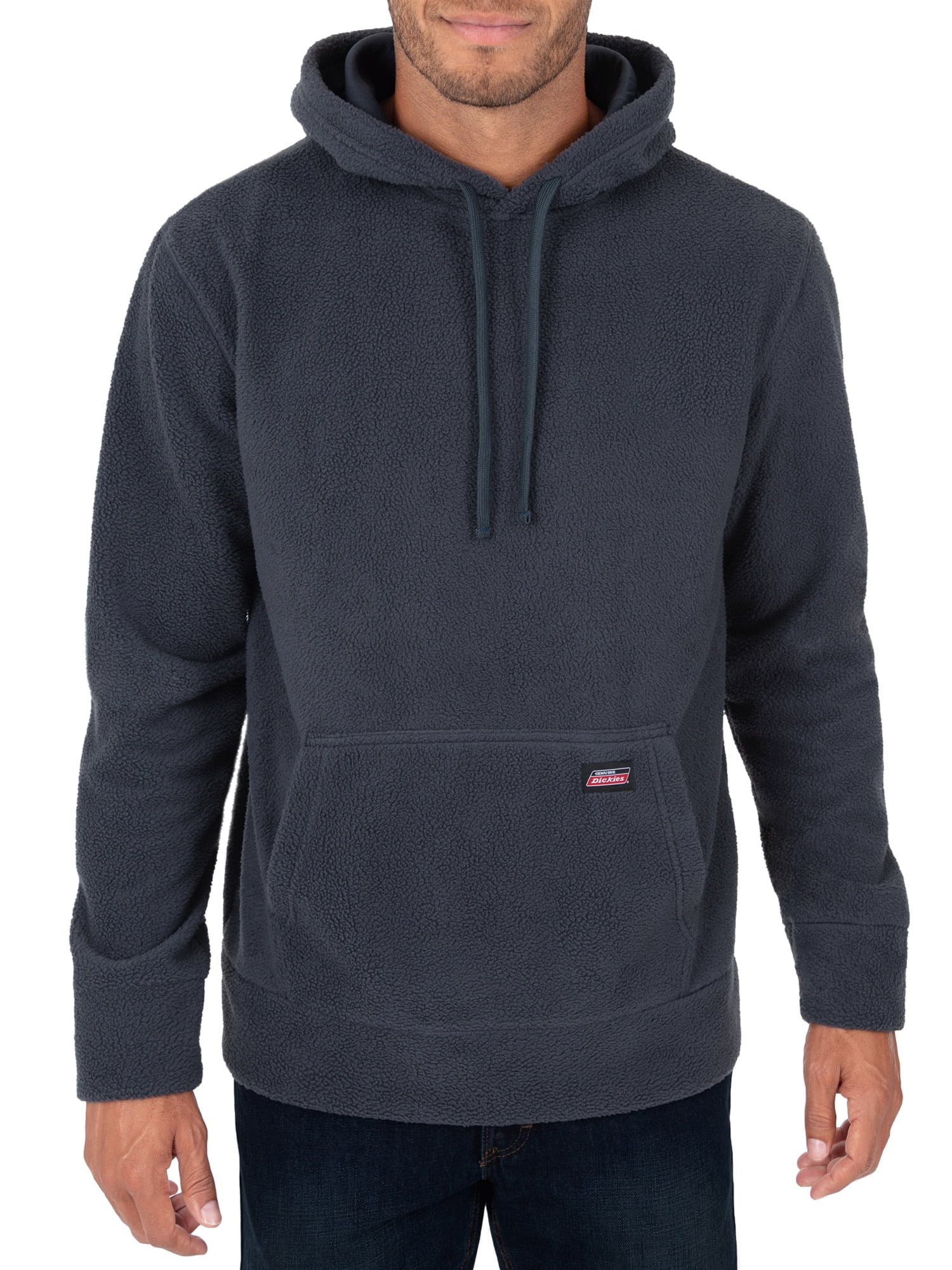 genuine dickies men's sherpa pullover hoodie with jersey lined hood