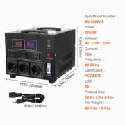 VEVOR 3000W 2 Led Voltage Converter Transformer Step Up/Down 220V-110V /110V-220V FCC&ETL Certificated