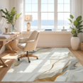 thumbnail image 3 of Design&I 4'x6' Washable Area Rug Flatweave Daily Traffic Ready Beige Veining Abstract Marbled Swirl Contemporary Large Neutral for Dorm Room, Living Apartment, 3 of 7