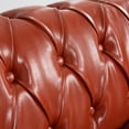 thumbnail image 6 of 3 Seater Chesterfield Faux Leather Sofa, Button Tufted Couch With Nailhead Trim Rolled Arms for Living Room Office, 6 of 16