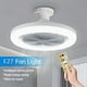thumbnail image 2 of Ventilador de techo 3 en 1 de 30w con lámpara de iluminación, Base convertidora E27 con Control remoto para dormitorio, sala de estar, hogar, Ac85-265v silencioso, 2 of 4