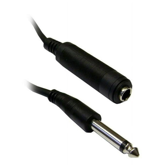 0.25 in. Mono Extension Cable, 0.25 in. Male to 0.25 in. Female - 6 ft.