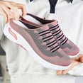 thumbnail image 7 of gzxflxpge Women Slip‑On Backless Mule Shoes Breathable Knit Mesh Casual Sneakers, Non‑Slip Light Weight Weaving Walking Footwear for Daily Wear Pink 5.5（CN-36）, 7 of 7