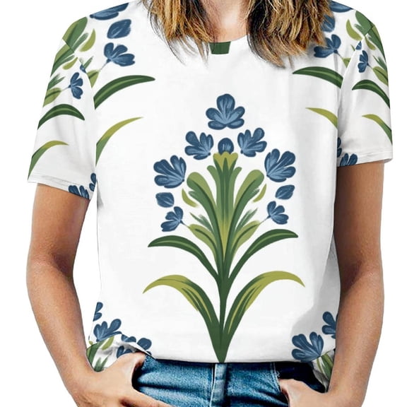 Bohemian Pattern Women's Graphic Tees Casual Summer Funny Printed Short Sleeve Cute T Shirts Tops