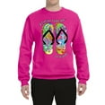 thumbnail image 2 of Wild Bobby, If I Can't Wear My Flip Flops I'm Not Going Colorful Sandals Streetwear Unisex Crewneck Graphic Sweatshirt, Fuschia, 2XL, 2 of 3