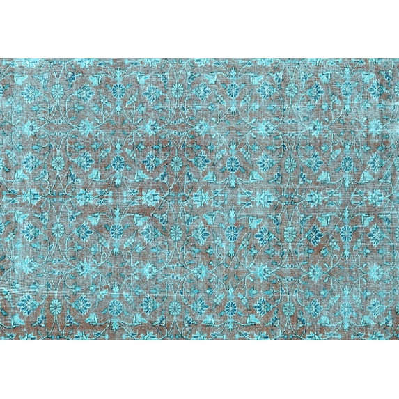 Ahgly Company Indoor Rectangle Persian Light Blue Traditional Area Rugs, 8' x 10'