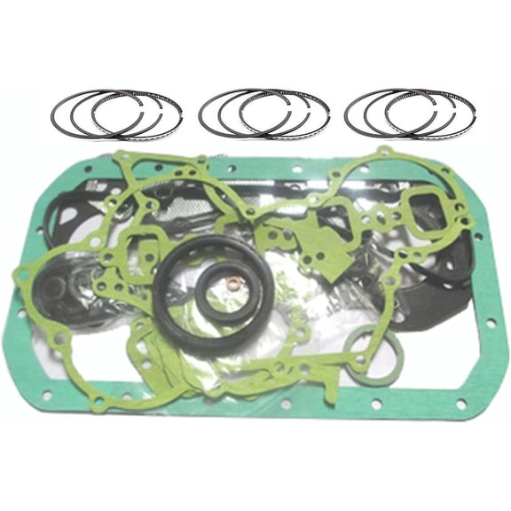3TN75-RJ 3TN75L 3TN75 Piston Rings&Full Gasket Kit Compatible with Yanmar 3TN75RJ 3TN75L 3TN75U 3TN75E 3D75-2 3D75N Engine JOHN DEERE 855 856 1601 Tractor