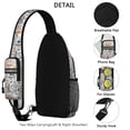 thumbnail image 3 of Sling Backpack,White Halloween Skull Pumpkin Pattern Crossbody Bag with Water Bottle Holder,Waterproof Sling Bag for Men/Women with Chest Phone Holder for Hiking,Travel, 3 of 6