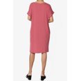 thumbnail image 2 of Robe T-Shirt Midi Longueur Genou à Manches Courtes Ajustée pour Femmes Grande Taille, 2 of 6