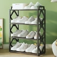 thumbnail image 4 of Shoe Rack 4 Tier Long Storage Organizer Wide Plastic Shoe Shelf for Closet Entryway （Black）, 4 of 6
