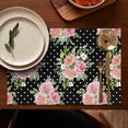 thumbnail image 4 of Pioneer Flower Floral Print Pattern Summer Placemats Table Placemats Set Of 6-Linen Kitchen Washable Placemats Table Mats 12x18 Inch Non-Slip Heat Resistant, 4 of 5