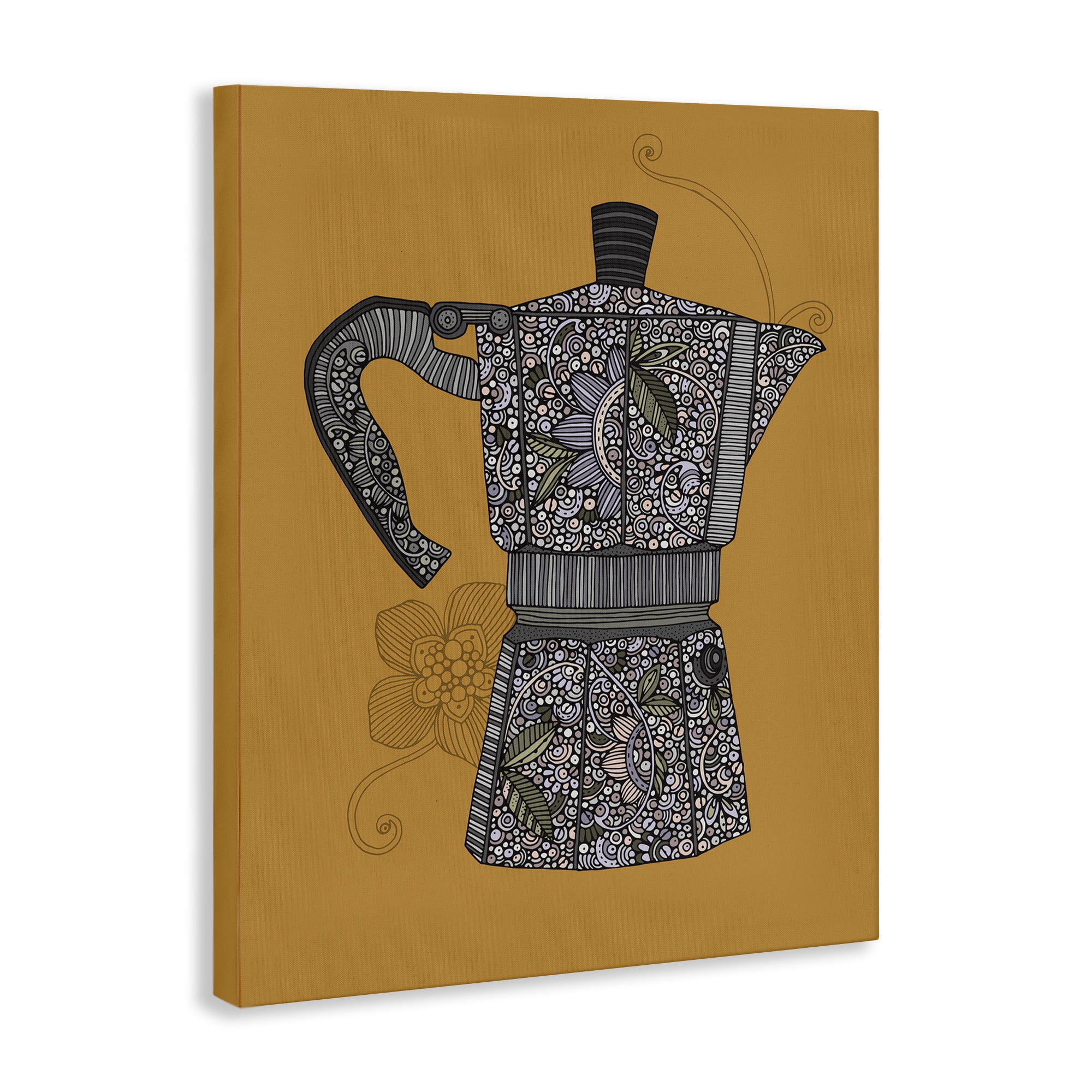 Stupell Industries Moka Pot Coffee Maker Food & Beverage Painting Gallery Wrapped Canvas Art Print Wall Art, 36 x 48