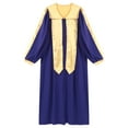 thumbnail image 5 of Yruioon Women Men Choir Robe V-neck Long Sleeve Color Block Zipper Unisex Classic Judge Pastor Gown Blue L, 5 of 6