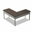 thumbnail image 2 of Linea Italia Trento Line L-Shaped Desk, 59-1/8w x 59-1/8d x 29-1/2h, Mocha/Gray, 2 of 11