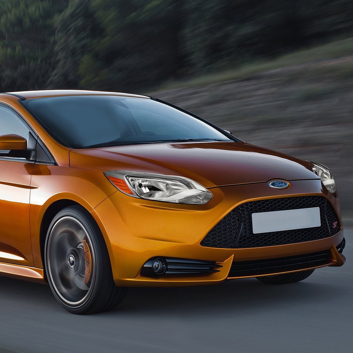 DNA Motoring For 12-14 Ford Focus Diamond Chrome Amber Corner Headlight Lamp Pair Replacement