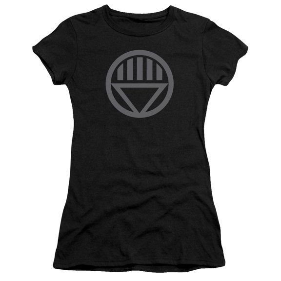 Green Lantern Grey Emblem S/S Junior Women's T-Shirt Sheer Black