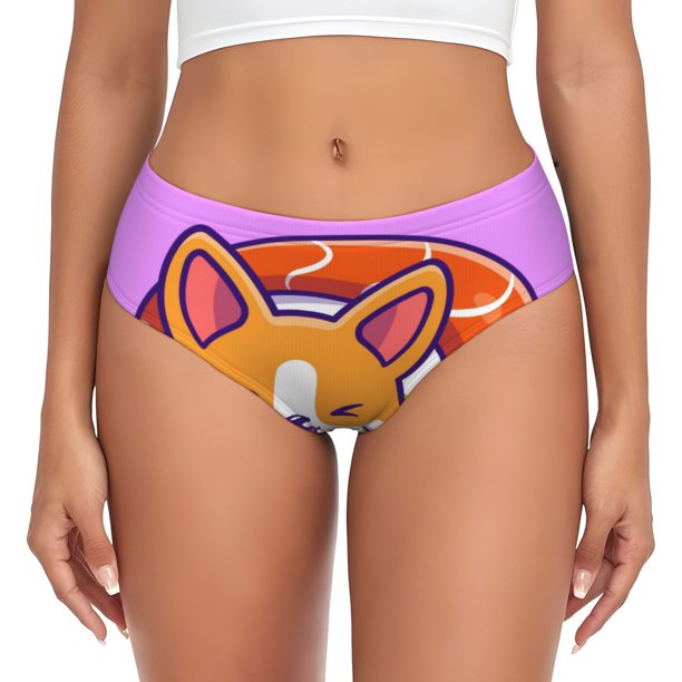 Balery Corgi In Sushi Roll Ropa Interior de Algodón para Mujer con Dibujo – Braguitas Cómodas y Elásticas, Estilo Clásico-XX-Large