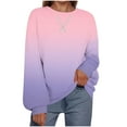 thumbnail image 2 of Womens Gradient Color Sweatshirt Long Sleeve Round Neck Pullover Casual Loose Fall Tunic Tops Oversized Shirt, 2 of 5