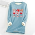 thumbnail image 2 of Dyegold Winter Tops For Women Weekly Deals Fleece Winter Loungewear Christmas Gifts Ladies Graphic Sherpa Lined Tops Thick Teen Girls Fluffy Shirts Casual Undershirt Pullover Warm Sweatshirt, 2 of 5