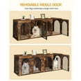 thumbnail image 2 of Dog Crate Furniture, 71" Heavy Duty Dog Kennels with Divider, Pads, Dog Crate Furniture for 2 Dogs, 2 of 5