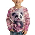 thumbnail image 3 of Garronmavis Panda Girls Long Sleeve T-Shirts 11-12 Fashion Cherry Blossom Kids Fall Tops Crewneck Basic Tees Versatile Long Sleeve Crewneck T-Shirts Tee Top Stylish Kids Fall Tops, 3 of 7