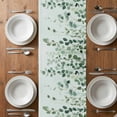 thumbnail image 4 of Table Runner 120 Inches Long for Kitchen Dining, Sage Green Eucalyptus Leaf Dresser Scarf Farmhouse, Dining Table Decorations for Wedding/Parties, Spring Leaves Botanical 13 x 120 In, 4 of 8