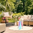 thumbnail image 5 of Acrylic Round Clear Iridescent Side Table Rainbow Acrylic Coffee Table Rainbow Colors End Tables Modern Accent Night Stand Iridescent Table for Bistro Office (Iridescent Style, 17.8 x 17.8 x 4.3 Inch), 5 of 6