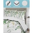 thumbnail image 4 of Quilts Queen Size, Sage Green Eucalyptus Leaves Soft Comforter Bedding Set for Bed, Farmhouse Botanical Watercolor Lightweight Quilted Bedspread with Pillow Cover(2 Pieces) for All Season, 90x96 Inch, 4 of 6