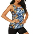 thumbnail image 2 of Wukai Colorful Butterfly1 Print &nbsp;Women's Workout Tank Top Mesh Yoga Shirts Athletic Running Tank Tops Athletic Gym Shirts - Medium, 2 of 8